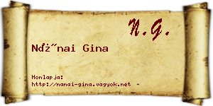 Nánai Gina névjegykártya